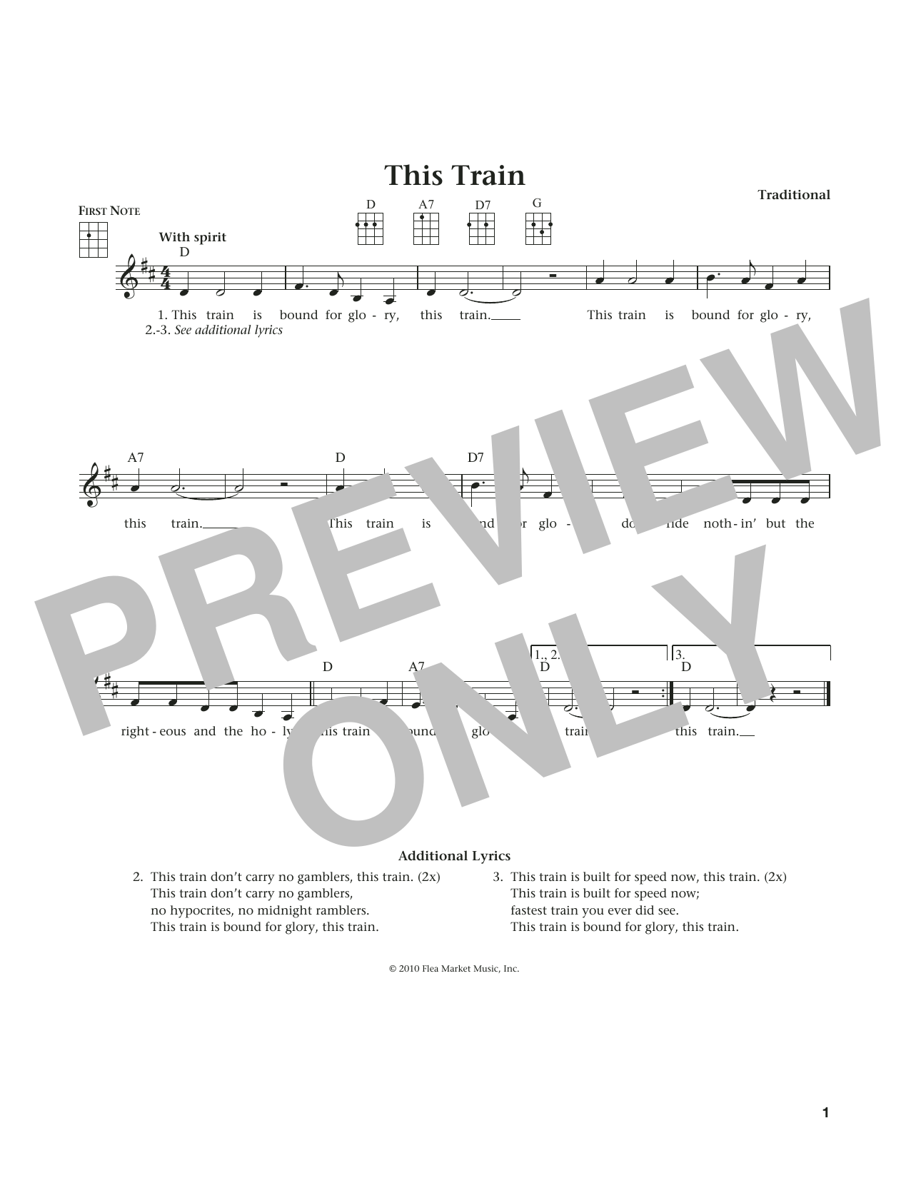 Learn to play Traditional This Train (from The Daily Ukulele) (arr. Liz and Jim Beloff) sheet music for Ukulele in minutes. Price: 5.9900$ Traditional This Train (from The Daily Ukulele) (arr. Liz and Jim Beloff) sheet music notes and chords arranged for Ukulele