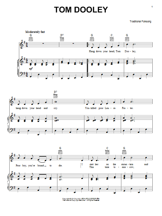 Learn to play Traditional Tom Dooley sheet music for Ukulele Chords/Lyrics in minutes. Price: 4.4900$ Traditional Tom Dooley sheet music notes and chords arranged for Ukulele Chords/Lyrics