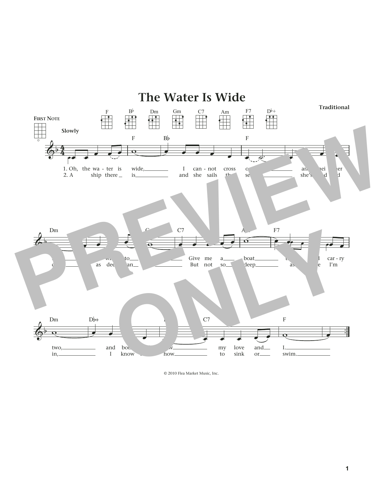 Learn to play Traditional Water Is Wide (from The Daily Ukulele) (arr. Liz and Jim Beloff) sheet music for Ukulele in minutes. Price: 5.9900$ Traditional Water Is Wide (from The Daily Ukulele) (arr. Liz and Jim Beloff) sheet music notes and chords arranged for Ukulele