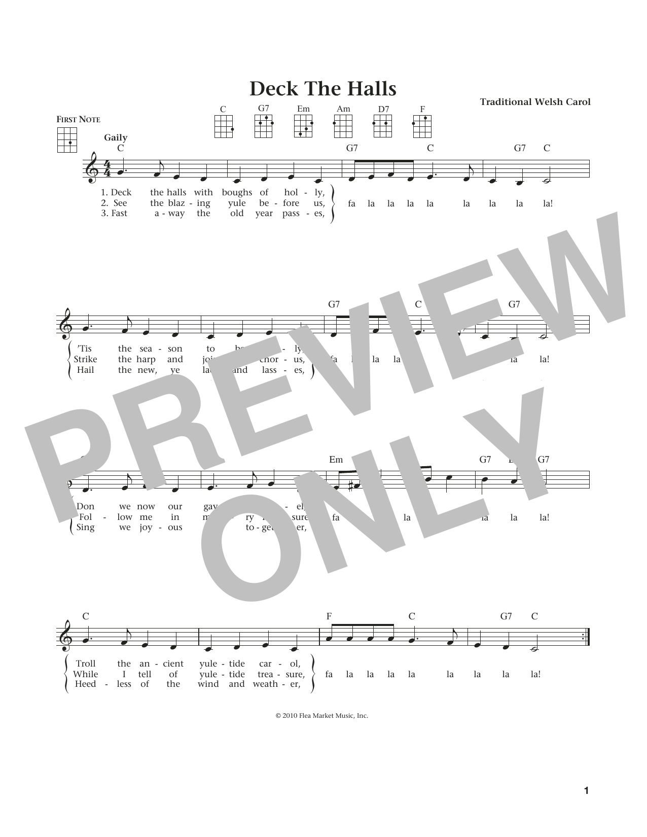 Learn to play Traditional Welsh Carol Deck The Hall (from The Daily Ukulele) (arr. Liz and Jim Beloff) sheet music for Ukulele in minutes. Price: 5.9900$ Traditional Welsh Carol Deck The Hall (from The Daily Ukulele) (arr. Liz and Jim Beloff) sheet music notes and chords arranged for Ukulele