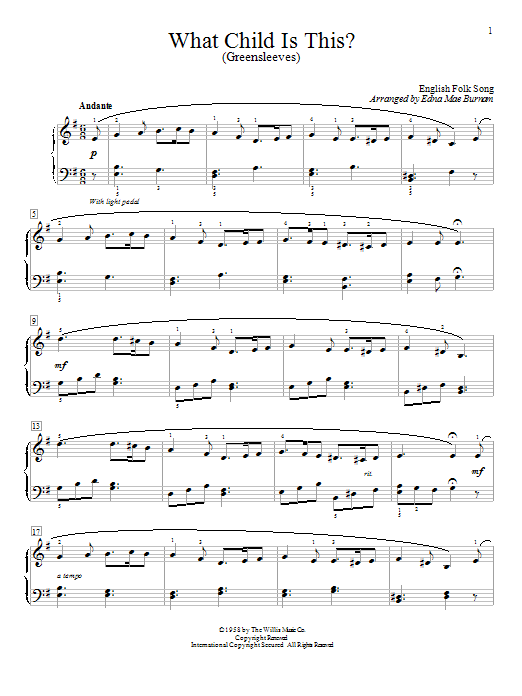 Traditional What Child Is This? (Greensleeves) sheet music notes and chords. Download Printable PDF.