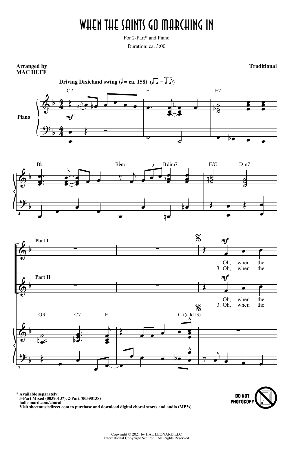 Traditional When The Saints Go Marching In (arr. Mac Huff) sheet music notes and chords. Download Printable PDF.