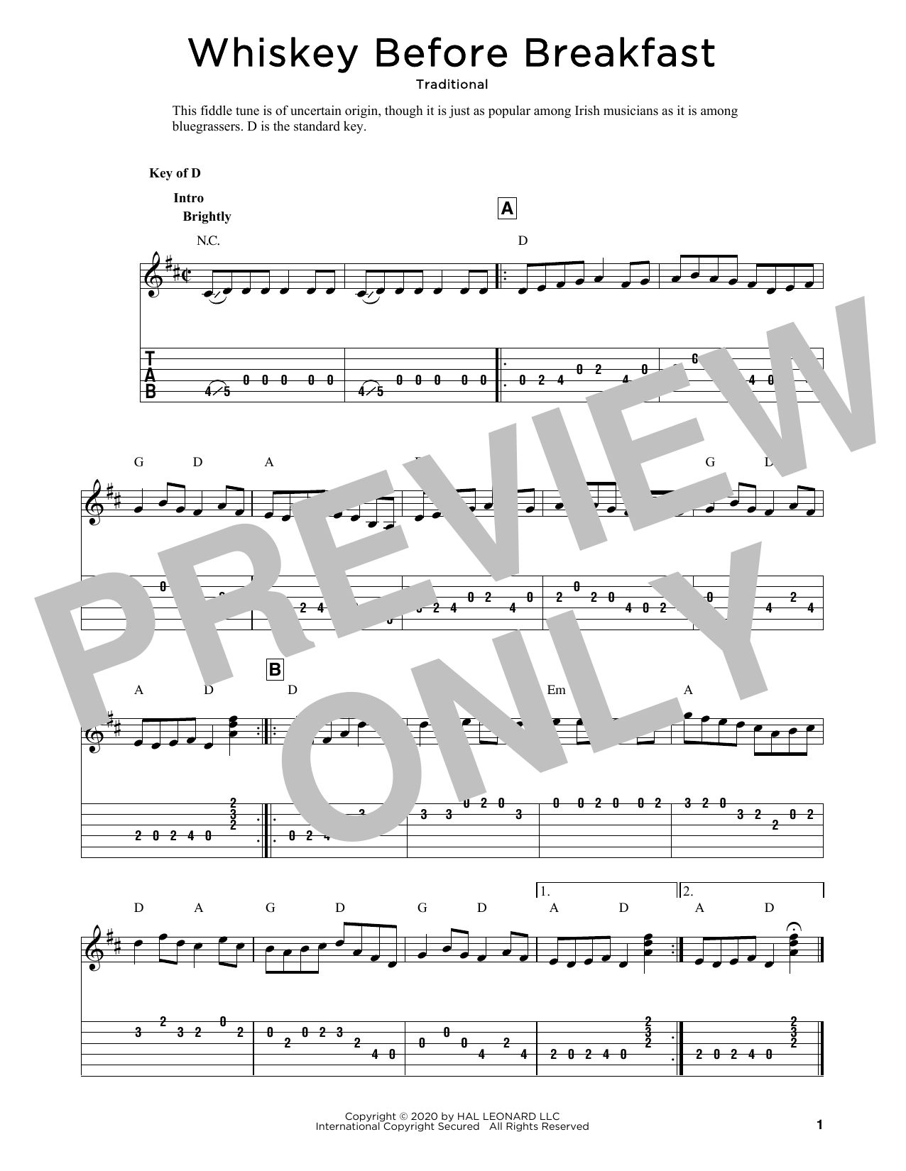 Traditional Whiskey Before Breakfast (arr. Fred Sokolow) sheet music notes and chords. Download Printable PDF.