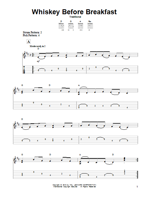 Traditional Whiskey Before Breakfast sheet music notes and chords. Download Printable PDF.