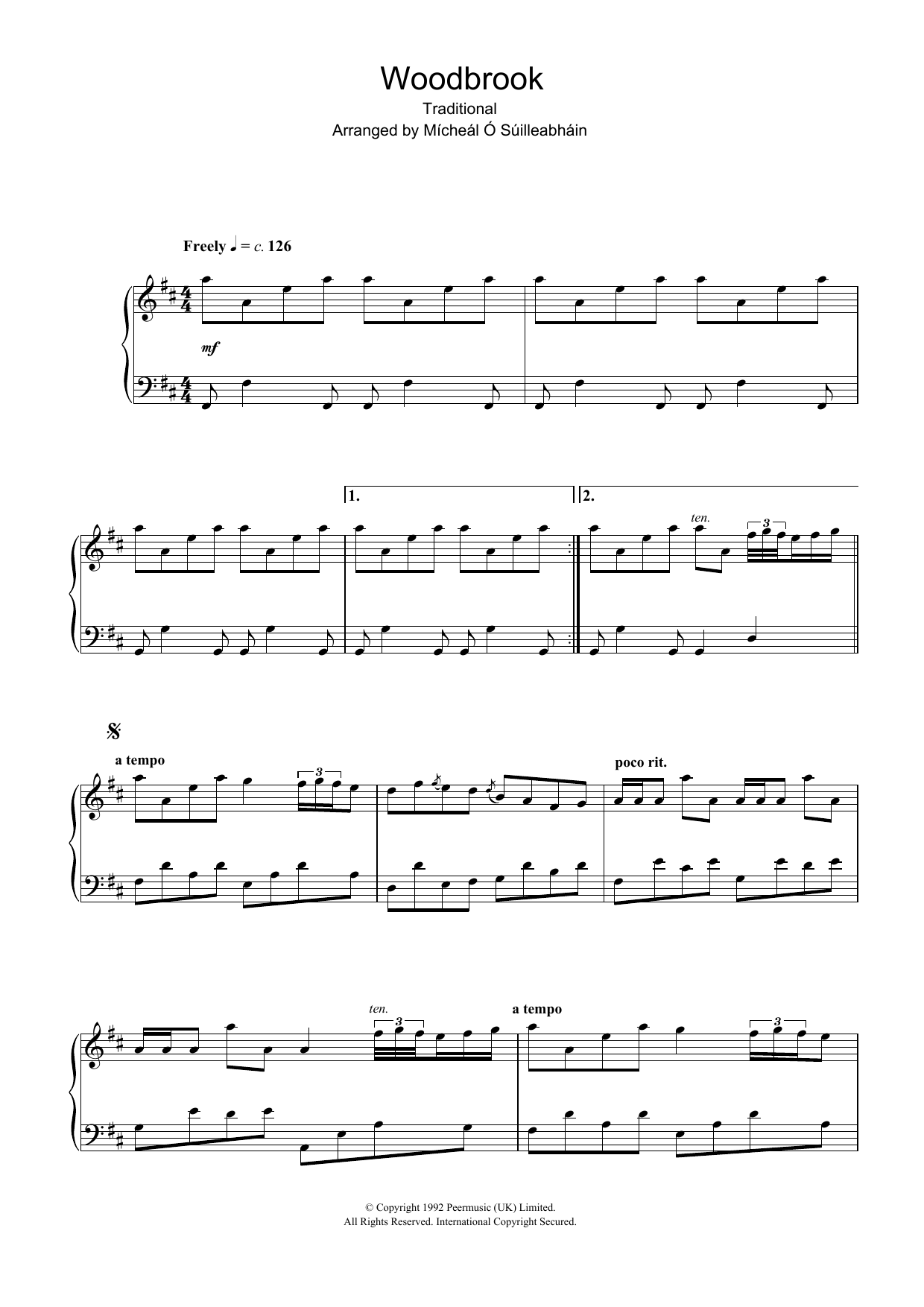 Learn to play Traditional Woodbrook sheet music for Piano Solo in minutes. Price: 7.8900$ Traditional Woodbrook sheet music notes and chords arranged for Piano Solo