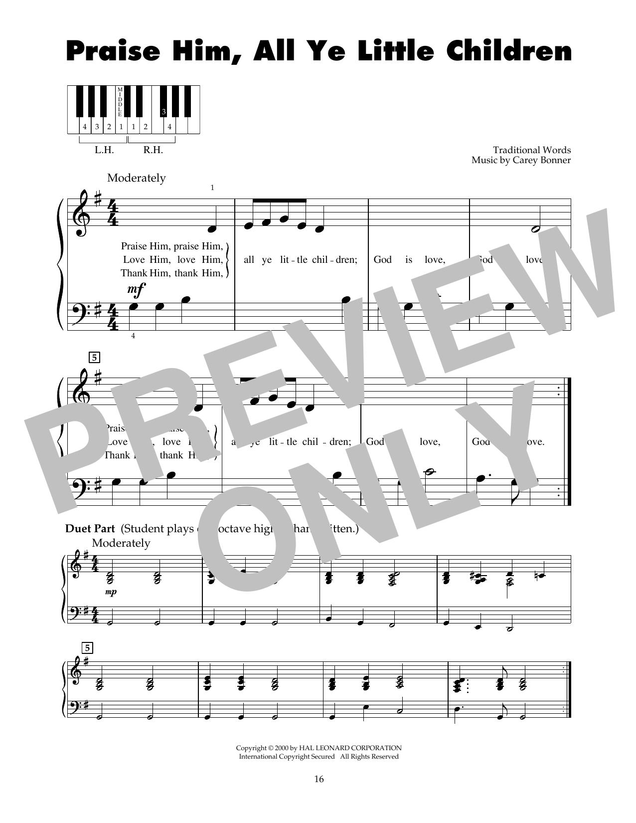 Traditional Words Praise Him, All Ye Little Children sheet music notes and chords. Download Printable PDF.