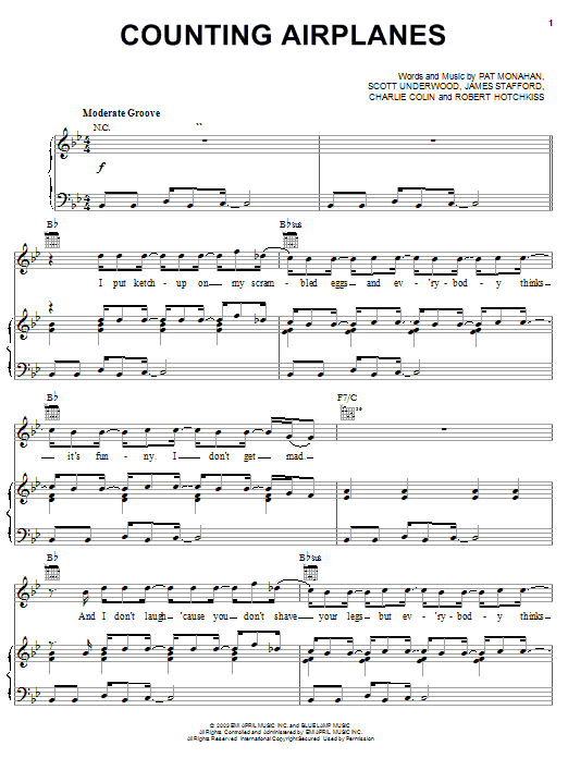 Learn to play Train Counting Airplanes sheet music for Piano, Vocal & Guitar Chords (Right-Hand Melody) in minutes. Price: 7.8900$ Train Counting Airplanes sheet music notes and chords arranged for Piano, Vocal & Guitar Chords (Right-Hand Melody)