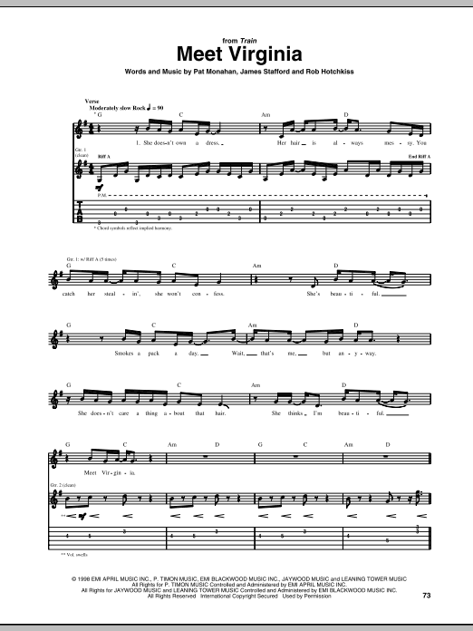 Train Meet Virginia sheet music notes and chords. Download Printable PDF.