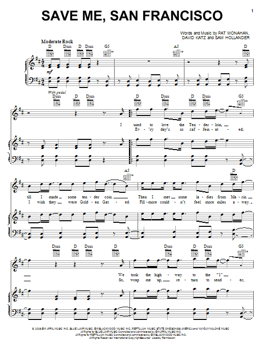 Learn to play Train Save Me, San Francisco sheet music for Piano, Vocal & Guitar Chords (Right-Hand Melody) in minutes. Price: 7.8900$ Train Save Me, San Francisco sheet music notes and chords arranged for Piano, Vocal & Guitar Chords (Right-Hand Melody)