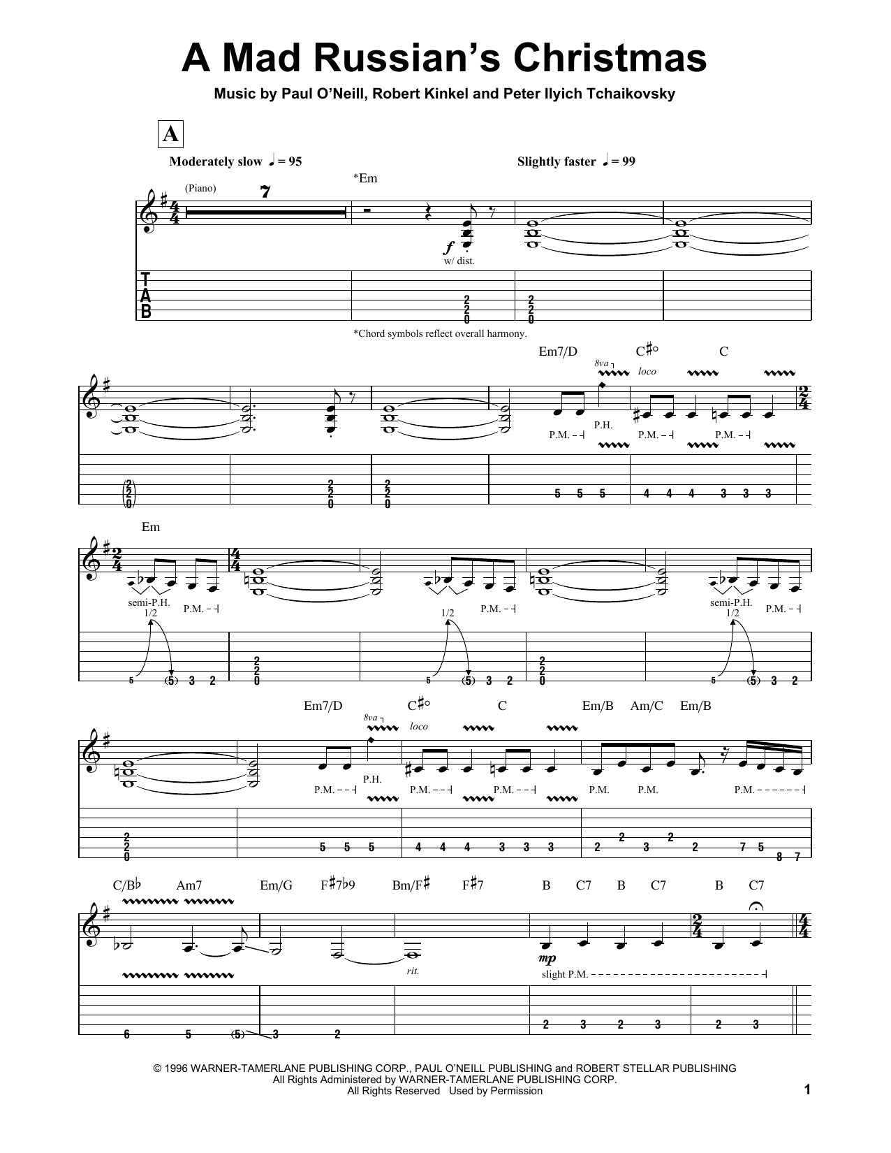 Trans-Siberian Orchestra A Mad Russian's Christmas sheet music notes and chords. Download Printable PDF.