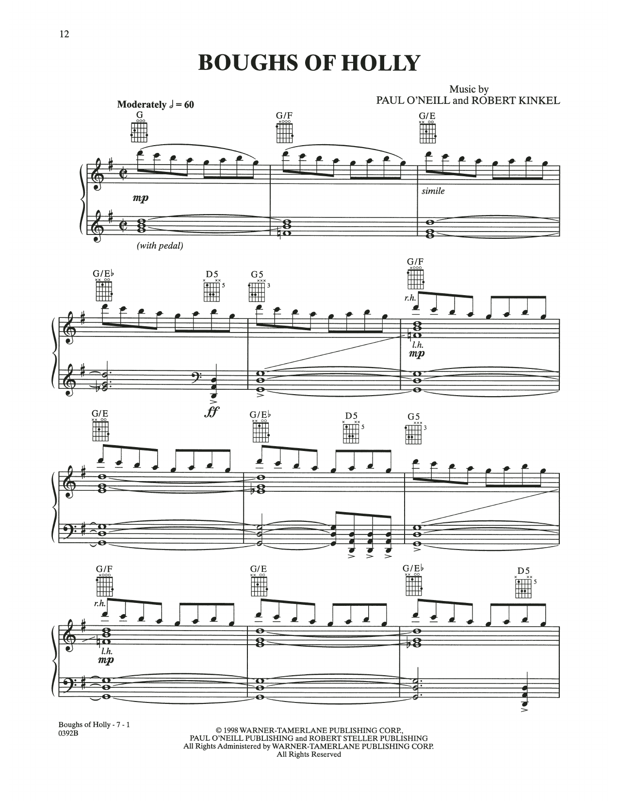 Learn to play Trans-Siberian Orchestra Boughs Of Holly sheet music for Piano Solo in minutes. Price: 7.8900$ Trans-Siberian Orchestra Boughs Of Holly sheet music notes and chords arranged for Piano Solo
