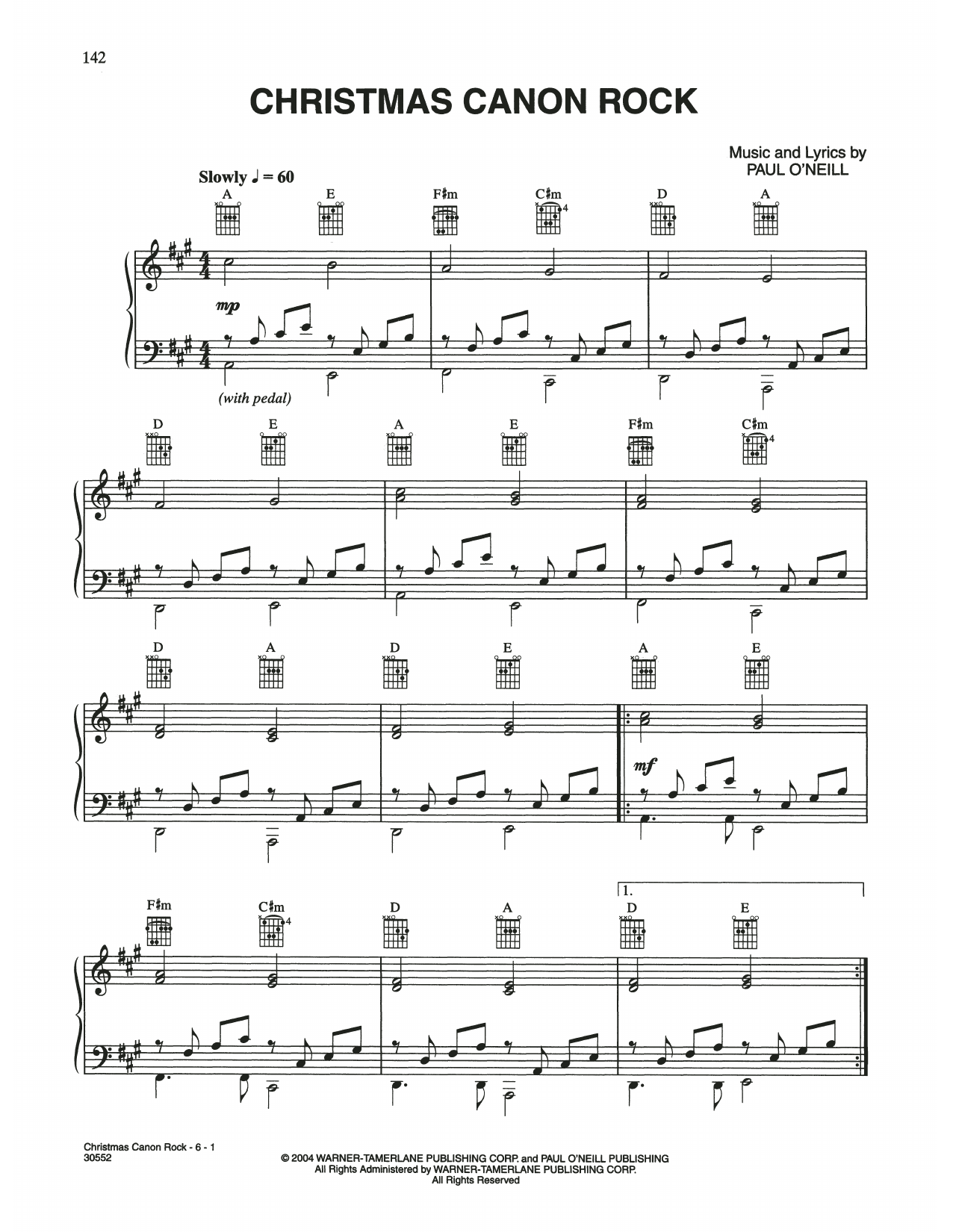 Trans-Siberian Orchestra Christmas Canon Rock sheet music notes and chords. Download Printable PDF.