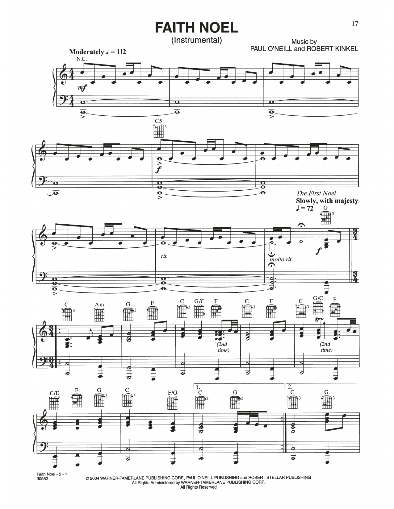 Learn to play Trans-Siberian Orchestra Faith Noel sheet music for Piano Solo in minutes. Price: 7.8900$ Trans-Siberian Orchestra Faith Noel sheet music notes and chords arranged for Piano Solo