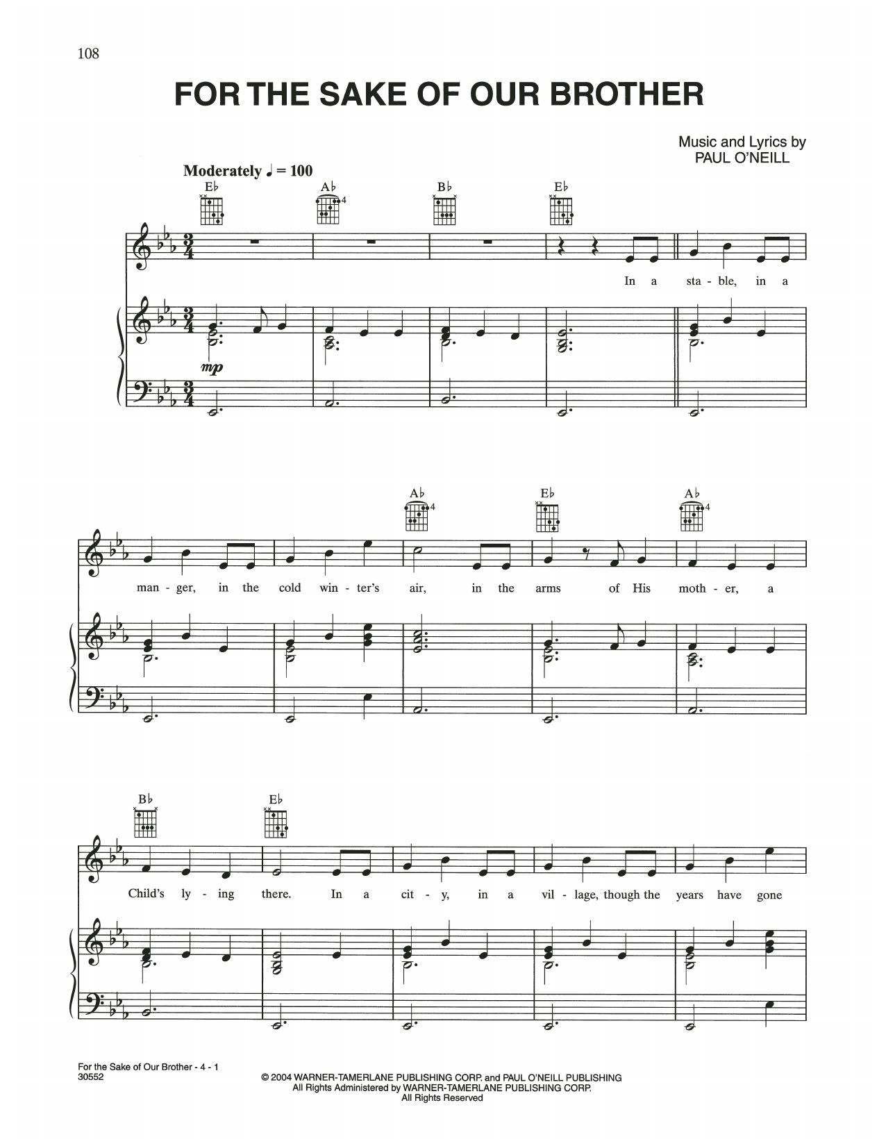 Trans-Siberian Orchestra For The Sake Of Our Brother sheet music notes and chords. Download Printable PDF.