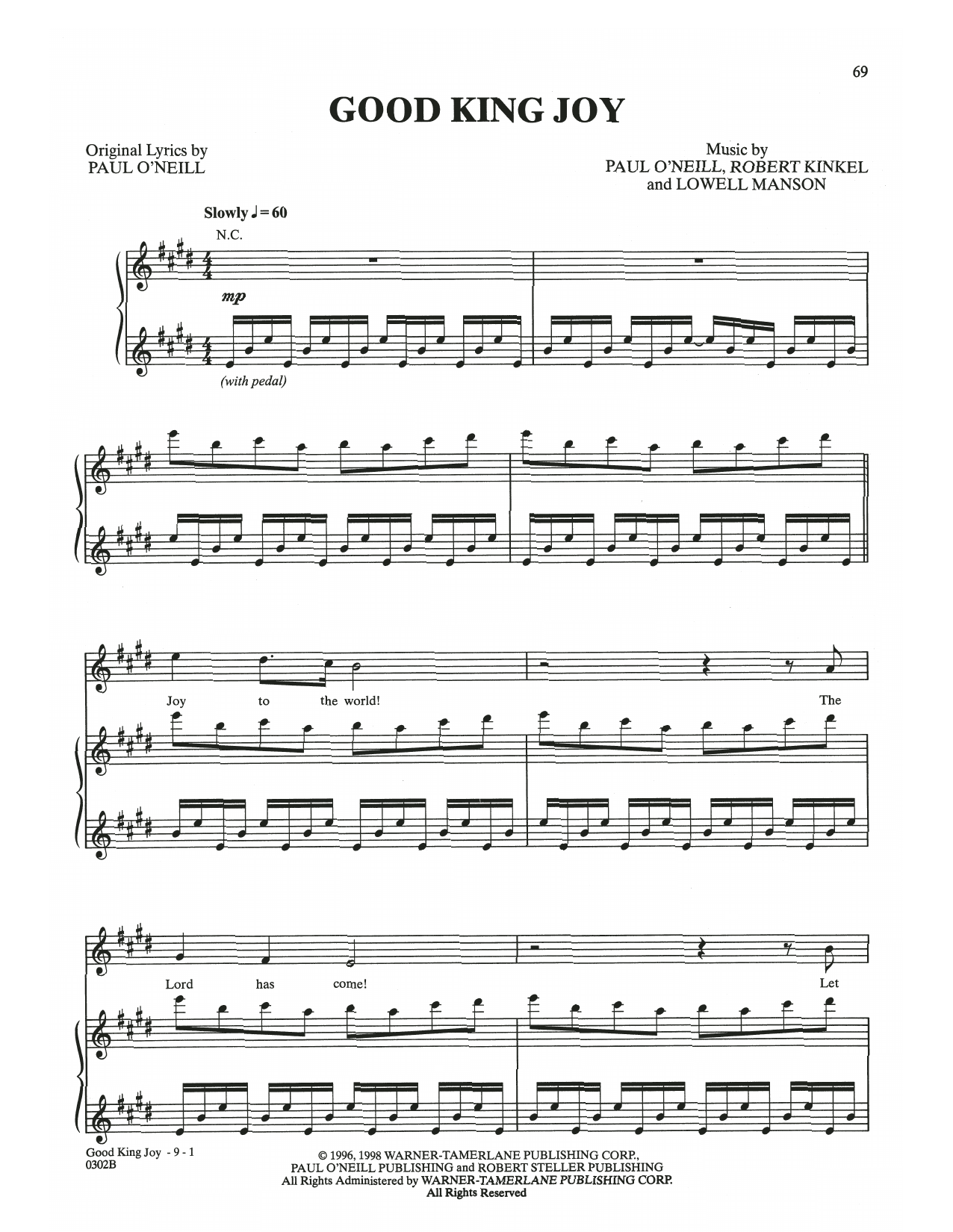 Trans-Siberian Orchestra Good King Joy sheet music notes and chords. Download Printable PDF.