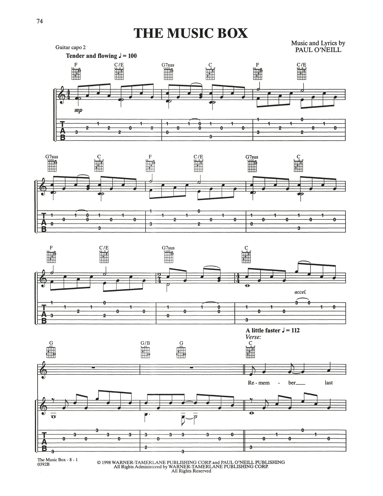 Trans-Siberian Orchestra The Music Box sheet music notes and chords. Download Printable PDF.