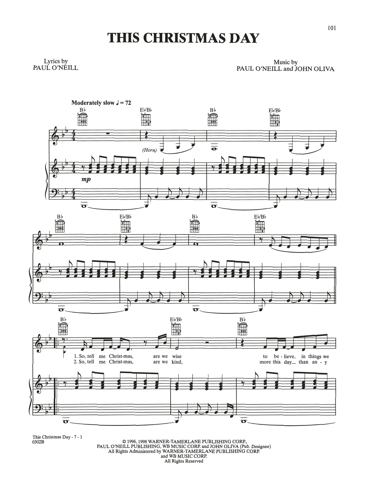 Learn to play Trans-Siberian Orchestra This Christmas Day sheet music for Piano, Vocal & Guitar Chords (Right-Hand Melody) in minutes. Price: 6.9900$ Trans-Siberian Orchestra This Christmas Day sheet music notes and chords arranged for Piano, Vocal & Guitar Chords (Right-Hand Melody)