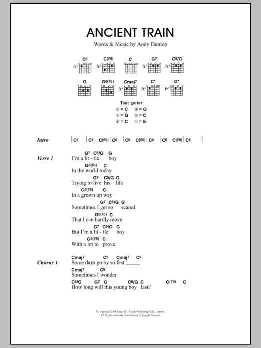 Travis Ancient Train sheet music notes and chords. Download Printable PDF.