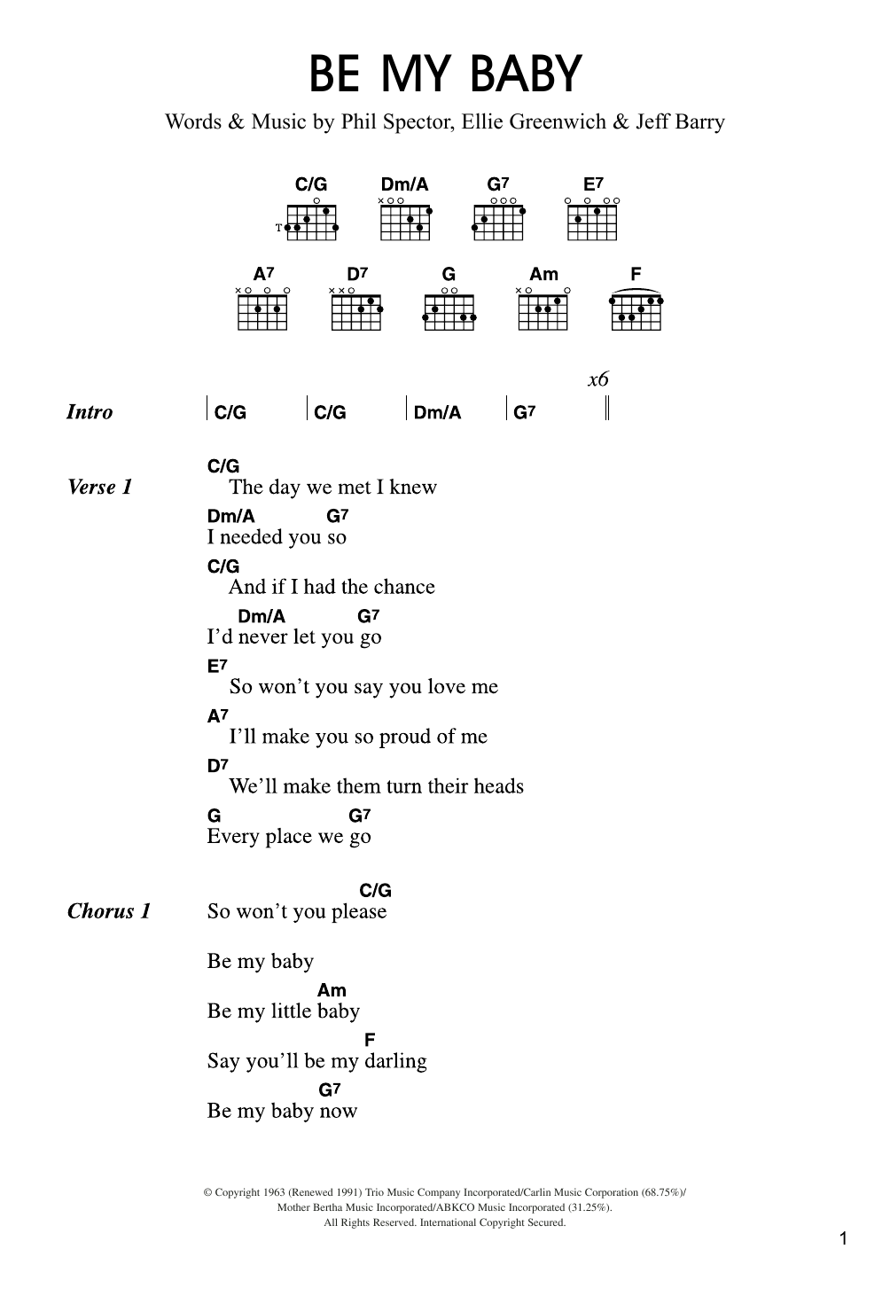 Travis Be My Baby sheet music notes and chords. Download Printable PDF.