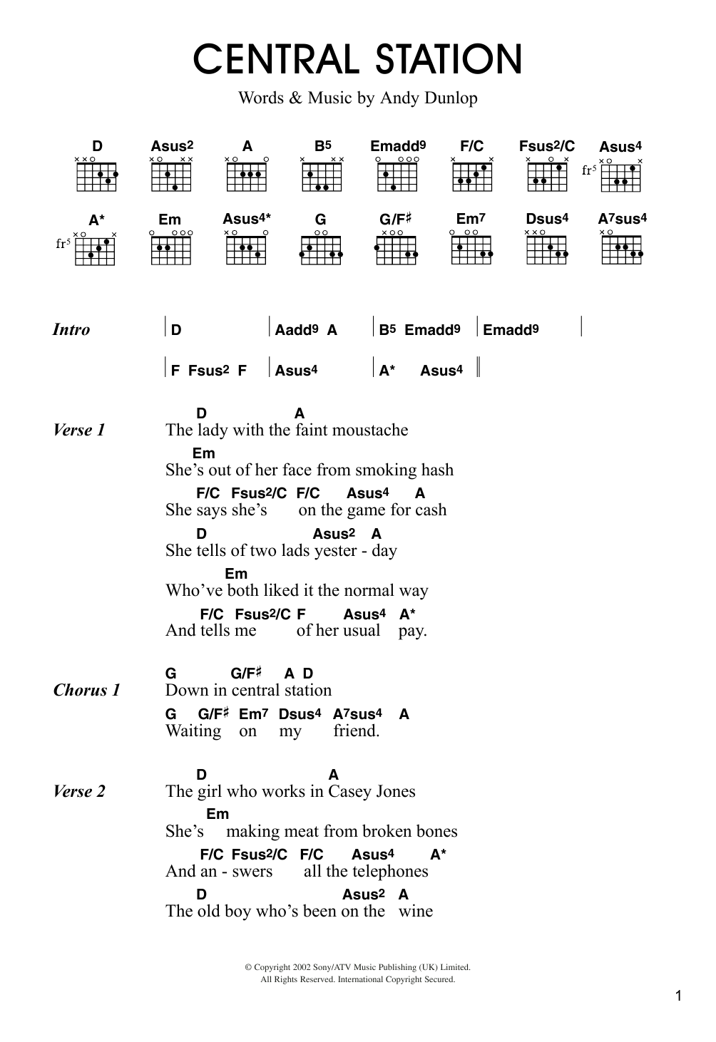 Learn to play Travis Central Station sheet music for Guitar Chords/Lyrics in minutes. Price: 4.4900$ Travis Central Station sheet music notes and chords arranged for Guitar Chords/Lyrics
