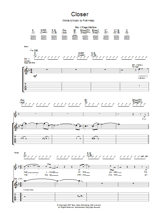 Learn to play Travis Closer sheet music for Guitar Tab in minutes. Price: 7.8900$ Travis Closer sheet music notes and chords arranged for Guitar Tab