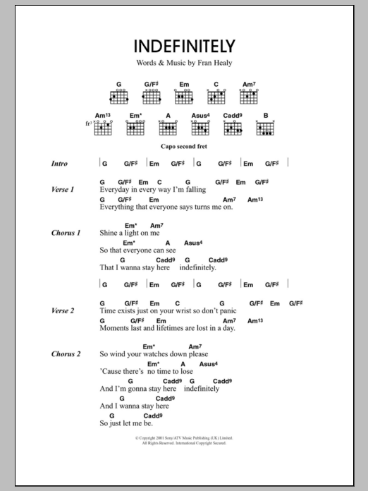 Learn to play Travis Indefinitely sheet music for Guitar Tab in minutes. Price: 7.8900$ Travis Indefinitely sheet music notes and chords arranged for Guitar Tab
