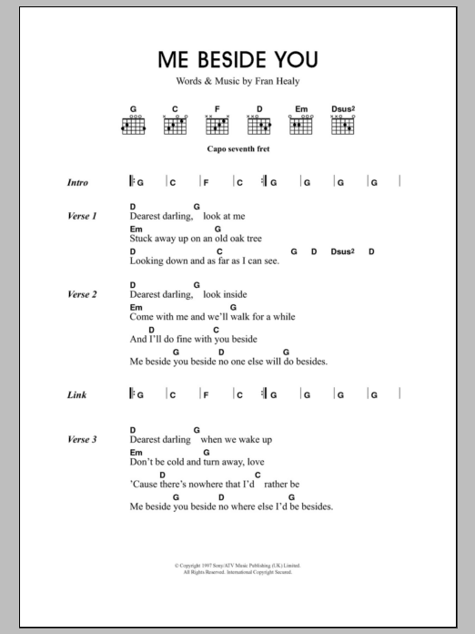 Travis Me Beside You sheet music notes and chords. Download Printable PDF.