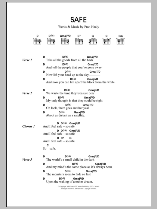 Travis Safe sheet music notes and chords. Download Printable PDF.