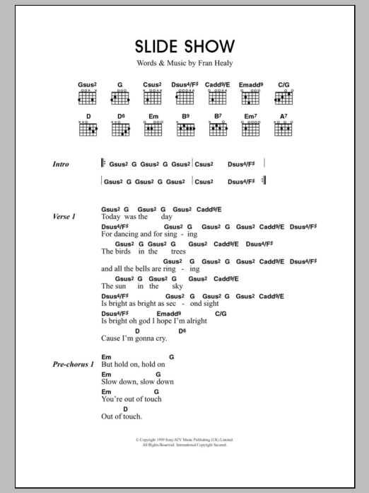 Travis Slide Show sheet music notes and chords arranged for Guitar Tab