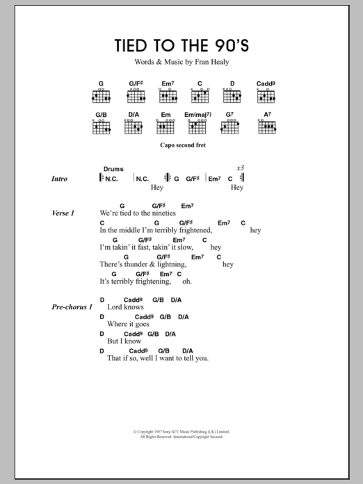 Learn to play Travis Tied To The 90s sheet music for Piano, Vocal & Guitar Chords in minutes. Price: 7.8900$ Travis Tied To The 90s sheet music notes and chords arranged for Piano, Vocal & Guitar Chords