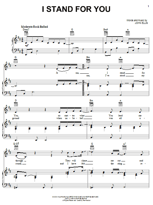 Learn to play Tree63 I Stand For You sheet music for Piano, Vocal & Guitar Chords (Right-Hand Melody) in minutes. Price: 7.8900$ Tree63 I Stand For You sheet music notes and chords arranged for Piano, Vocal & Guitar Chords (Right-Hand Melody)