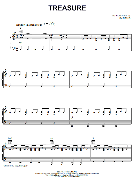 Learn to play Tree63 Treasure sheet music for Piano, Vocal & Guitar Chords (Right-Hand Melody) in minutes. Price: 7.8900$ Tree63 Treasure sheet music notes and chords arranged for Piano, Vocal & Guitar Chords (Right-Hand Melody)