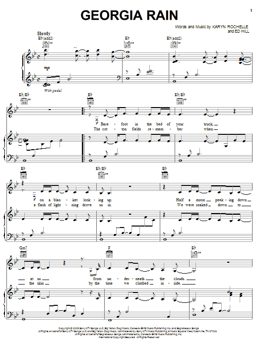 Trisha Yearwood Georgia Rain sheet music notes and chords. Download Printable PDF.