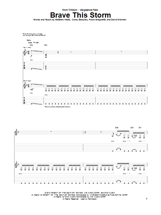 Learn to play Trivium Brave This Storm sheet music for Guitar Tab in minutes. Price: 7.8900$ Trivium Brave This Storm sheet music notes and chords arranged for Guitar Tab
