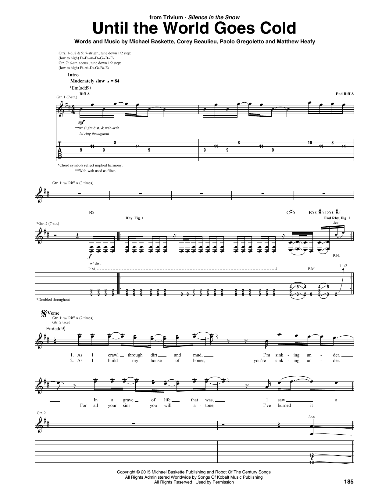 Learn to play Trivium Until The World Goes Cold sheet music for Guitar Tab in minutes. Price: 7.8900$ Trivium Until The World Goes Cold sheet music notes and chords arranged for Guitar Tab