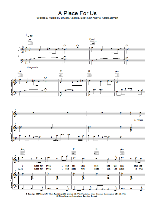 Learn to play Leigh Nash A Place For Us sheet music for Piano, Vocal & Guitar Chords in minutes. Price: 7.8900$ Leigh Nash A Place For Us sheet music notes and chords arranged for Piano, Vocal & Guitar Chords