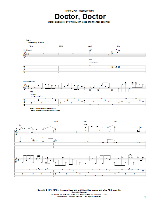 UFO Doctor, Doctor sheet music notes and chords. Download Printable PDF.