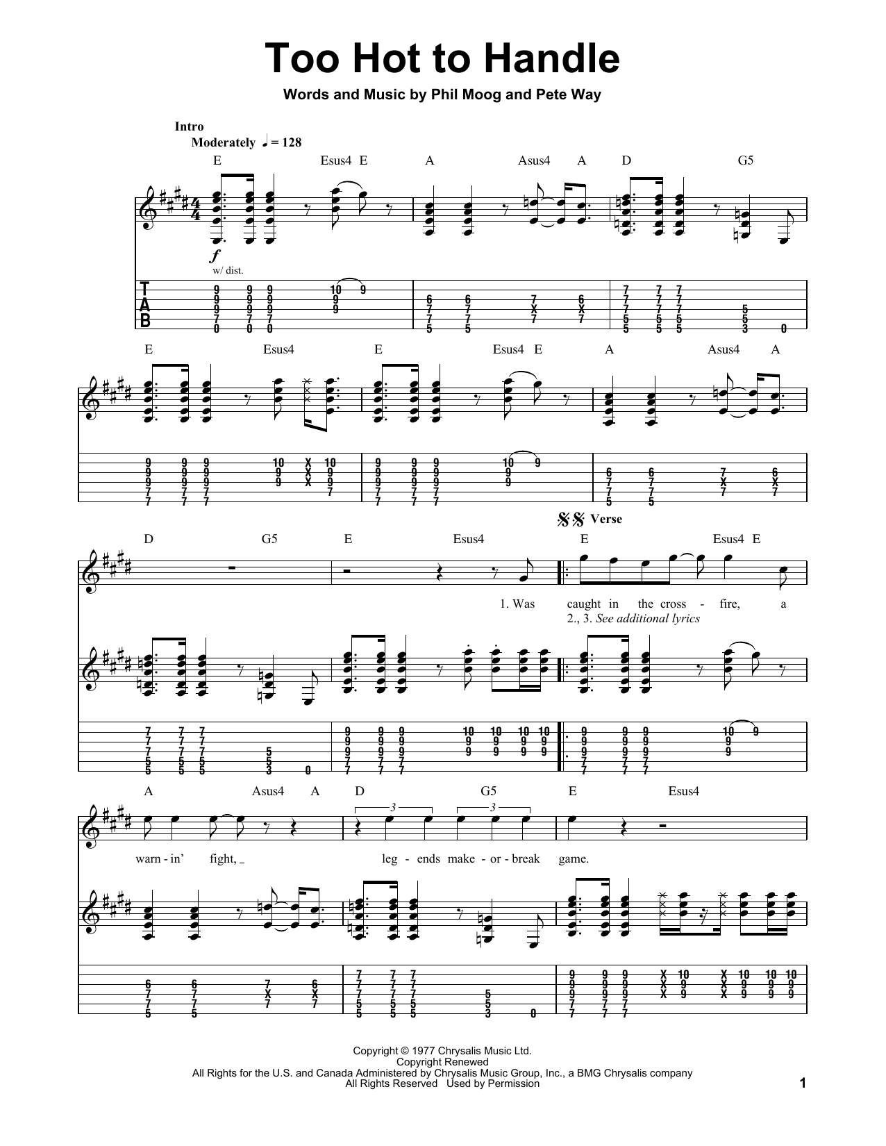 UFO Too Hot To Handle sheet music notes and chords. Download Printable PDF.