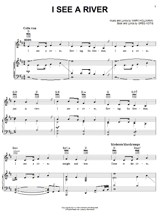 Urinetown (Musical) I See A River sheet music notes and chords. Download Printable PDF.