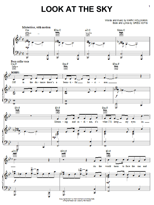 Urinetown (Musical) Look At The Sky sheet music notes and chords. Download Printable PDF.