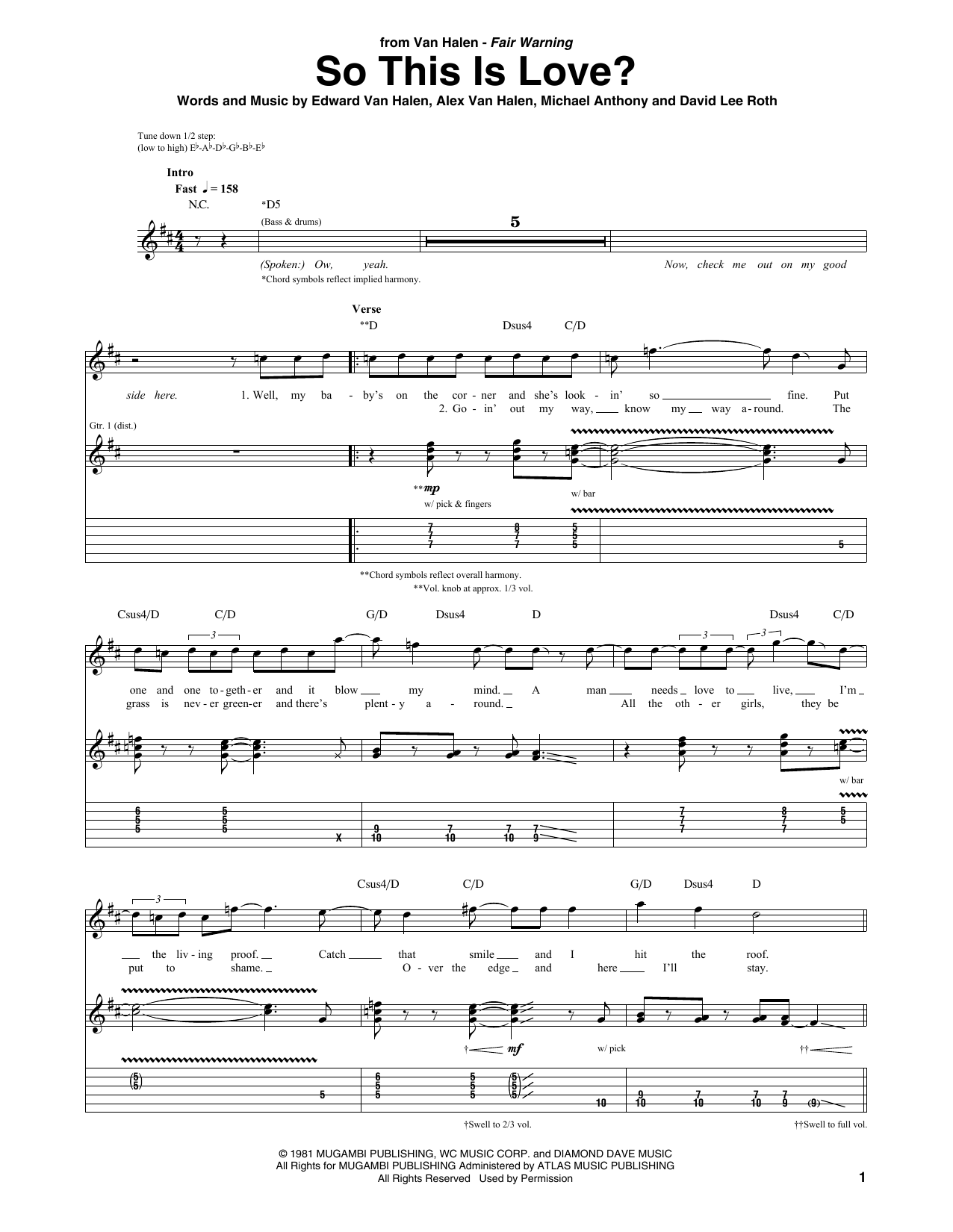Learn to play Van Halen So This Is Love? sheet music for Guitar Tab in minutes. Price: 7.8900$ Van Halen So This Is Love? sheet music notes and chords arranged for Guitar Tab