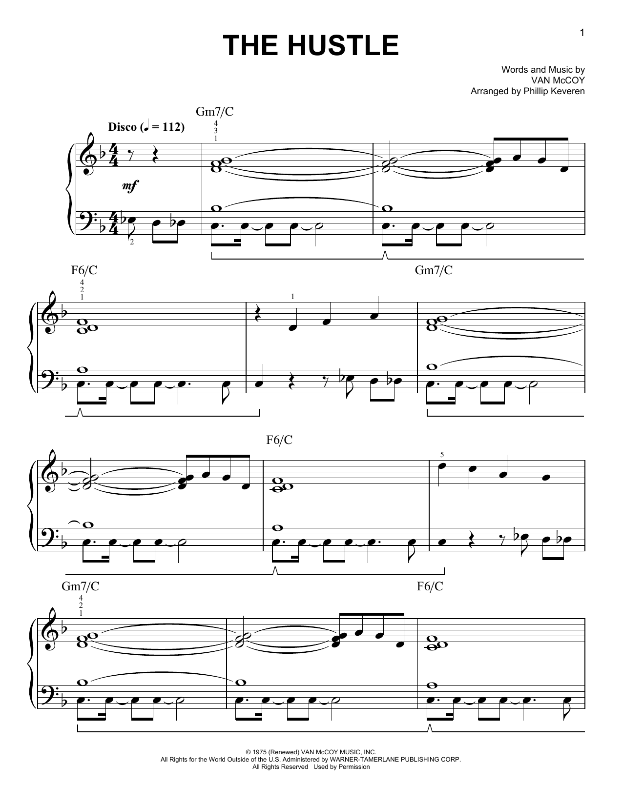 Van McCoy & The Soul City Symphony The Hustle (arr. Phillip Keveren) sheet music notes and chords arranged for Easy Piano