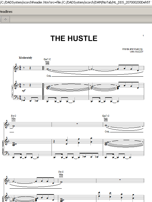 Van McCoy & The Soul City Symphony The Hustle sheet music notes and chords. Download Printable PDF.