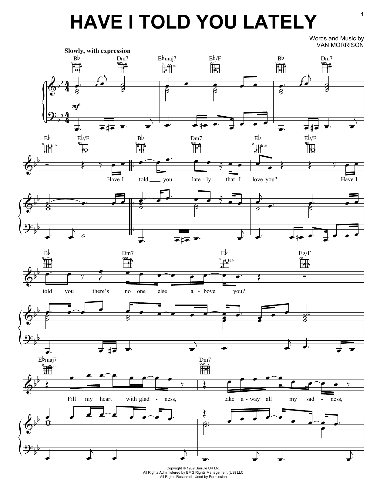 Van Morrison Have I Told You Lately sheet music notes and chords arranged for Flute Solo