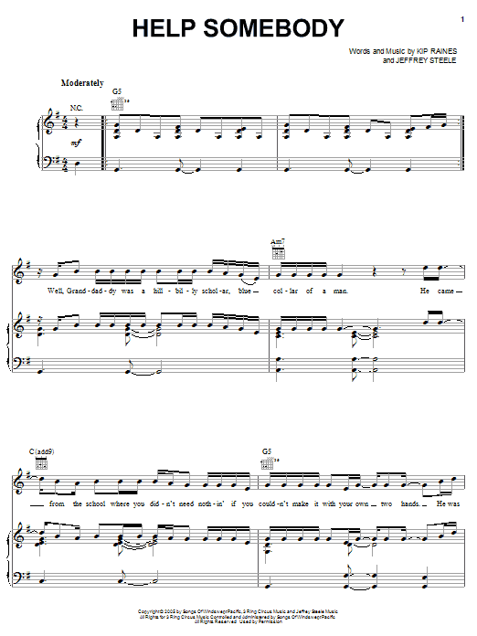 Learn to play Van Zant Help Somebody sheet music for Piano, Vocal & Guitar Chords (Right-Hand Melody) in minutes. Price: 7.8900$ Van Zant Help Somebody sheet music notes and chords arranged for Piano, Vocal & Guitar Chords (Right-Hand Melody)