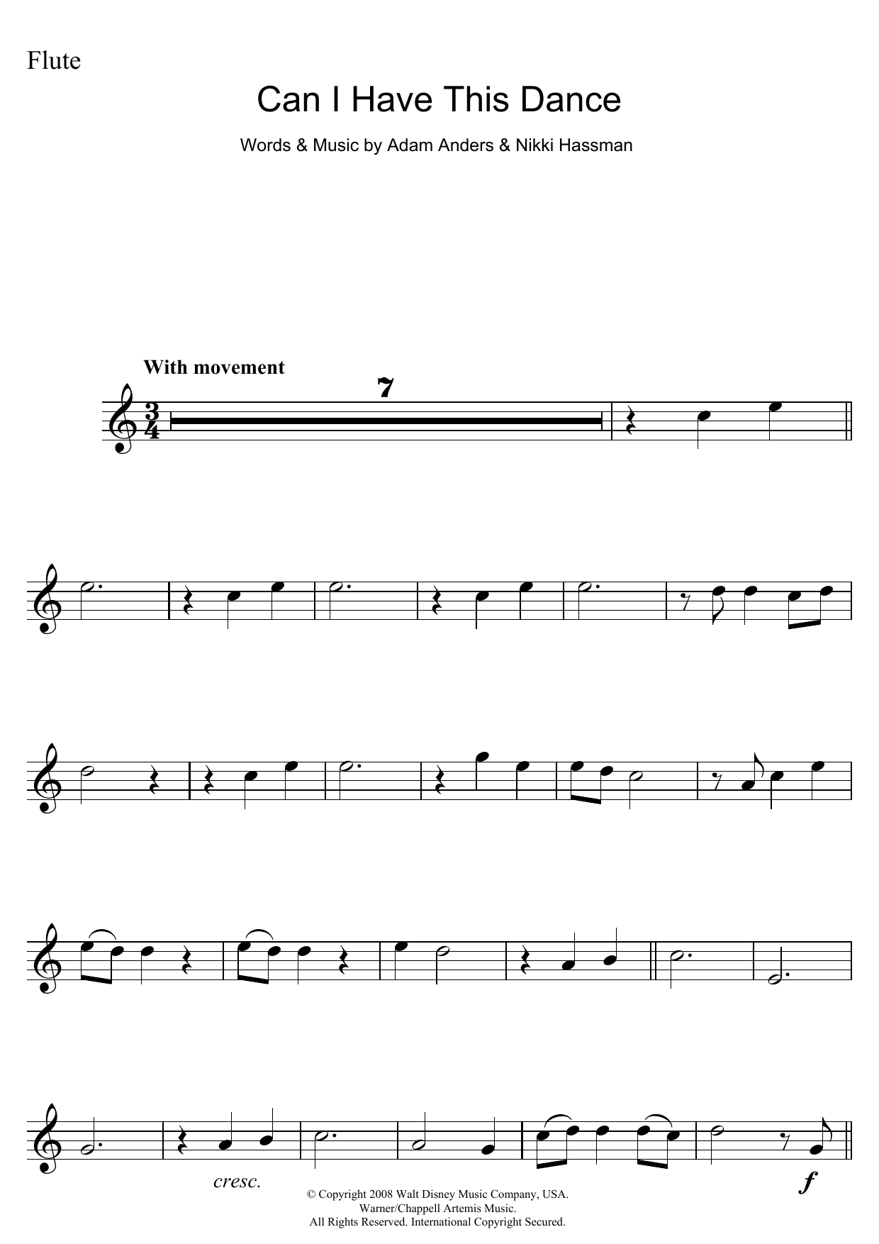 Vanessa Hudgens Can I Have This Dance (from High School Musical 3) sheet music notes and chords. Download Printable PDF.