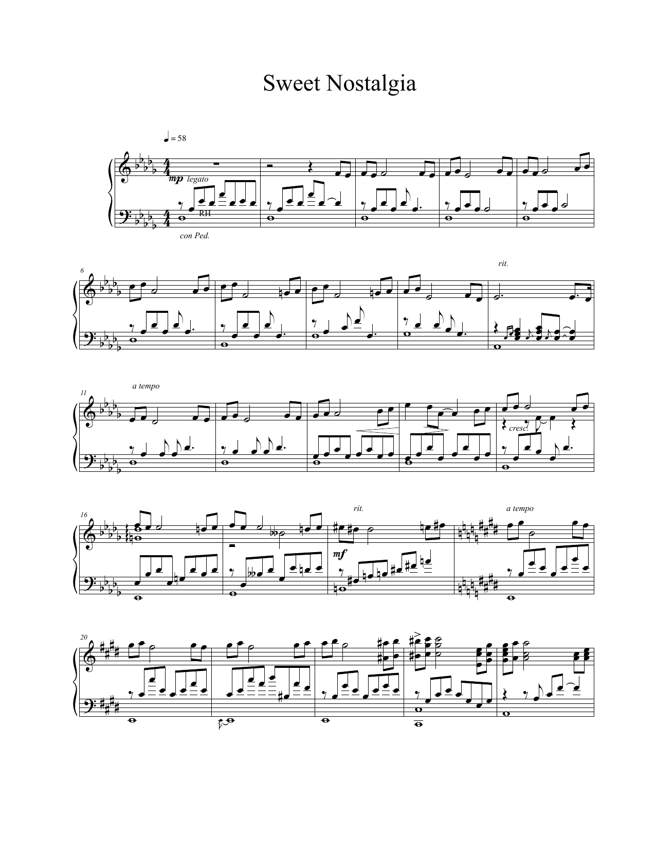 Learn to play Vangelis Sweet Nostalgia sheet music for Piano Solo in minutes. Price: 7.8900$ Vangelis Sweet Nostalgia sheet music notes and chords arranged for Piano Solo