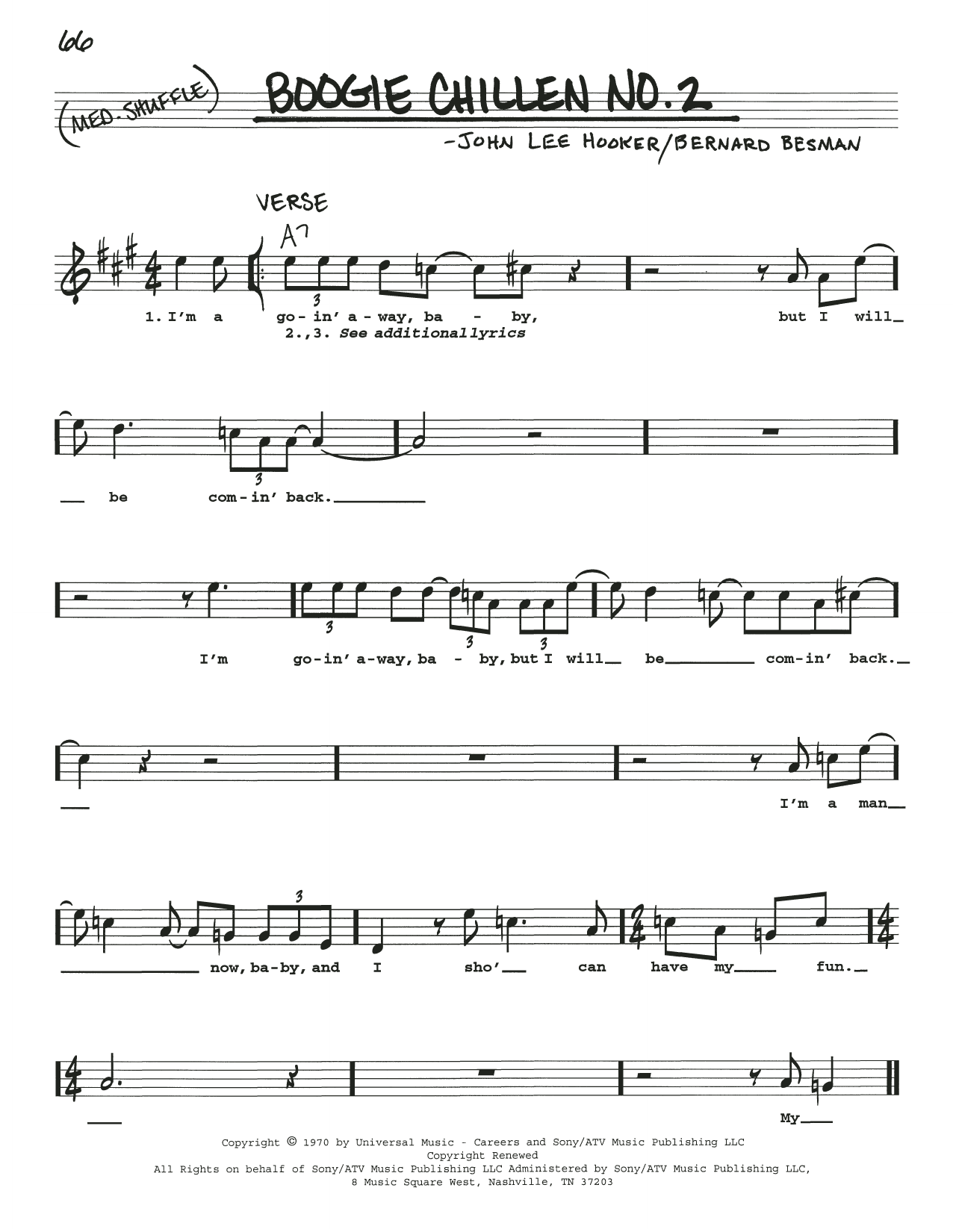 Learn to play Various Boogie Chillen No. 2 sheet music for Real Book – Melody, Lyrics & Chords in minutes. Price: 5.9900$ Various Boogie Chillen No. 2 sheet music notes and chords arranged for Real Book – Melody, Lyrics & Chords
