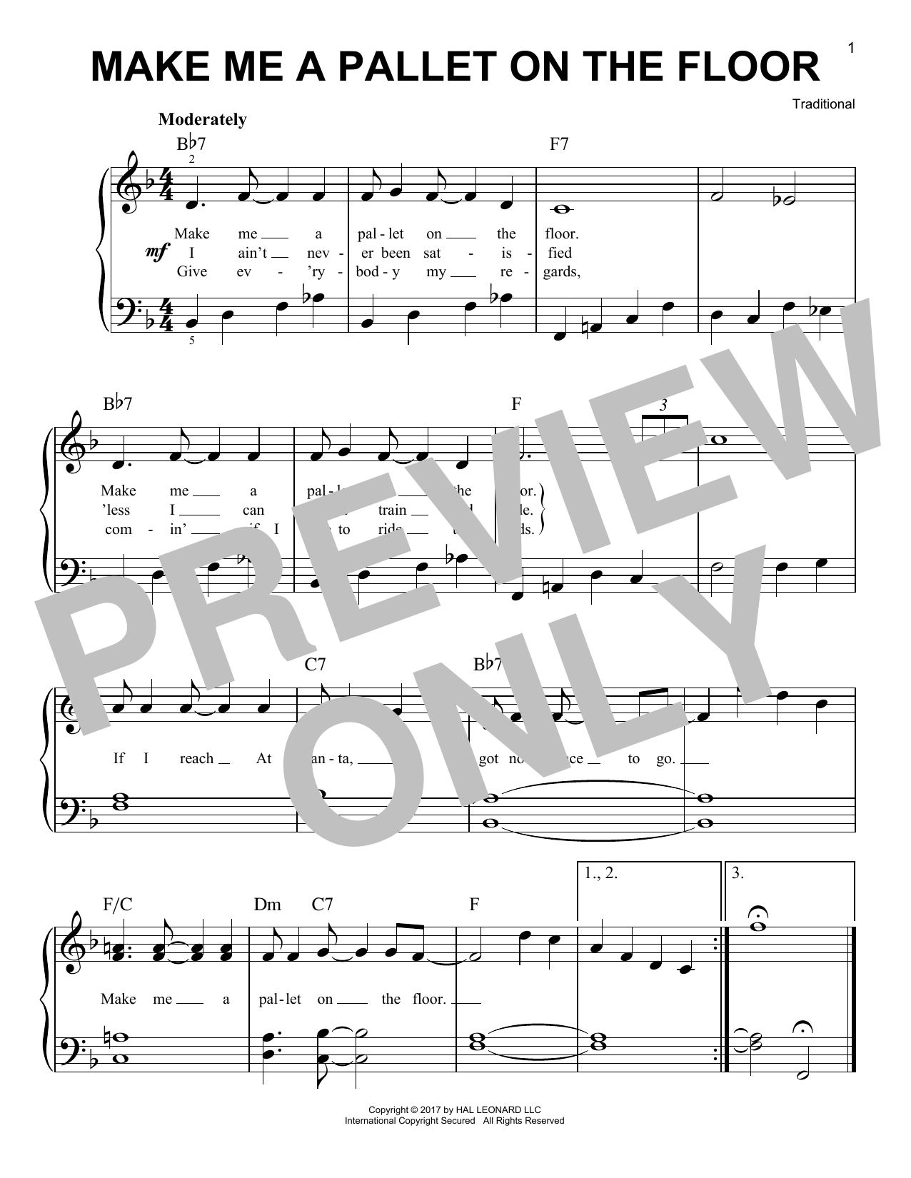 Various Make Me A Pallet On The Floor sheet music notes and chords. Download Printable PDF.