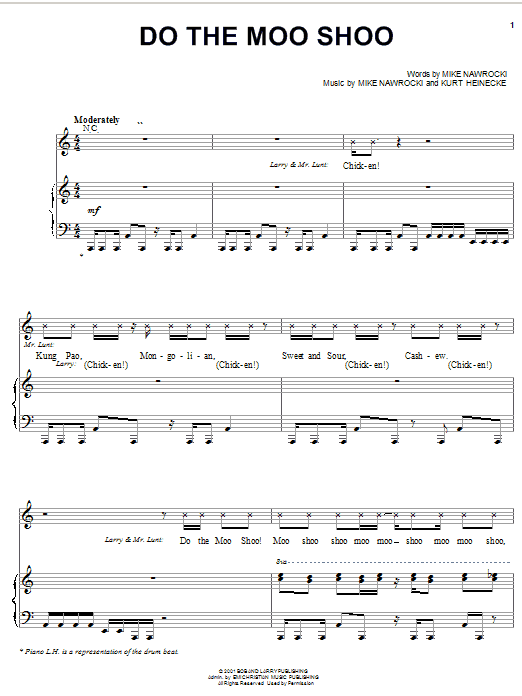 Learn to play VeggieTales Do The Moo Shoo sheet music for Piano, Vocal & Guitar Chords (Right-Hand Melody) in minutes. Price: 7.8900$ VeggieTales Do The Moo Shoo sheet music notes and chords arranged for Piano, Vocal & Guitar Chords (Right-Hand Melody)